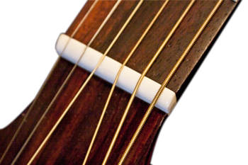 Lower action acoustic guitar nut