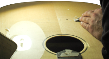 Scrape Acoustic Finish to Glue Bridge