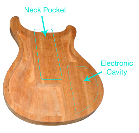 PRS Semi-Hollow Guitar Body Cavities
