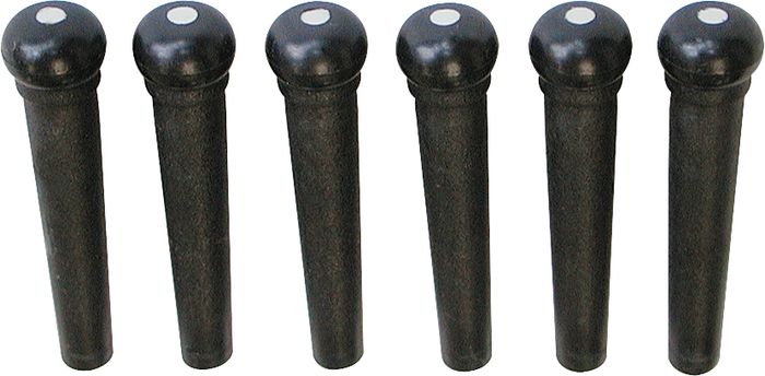 Graph Tech Tusq Ivory Acoustic Guitar Bridge Pins Black White Dot