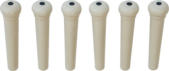 Graph Tech Tusq Ivory Acoustic Guitar Bridge Pins White Black Dot