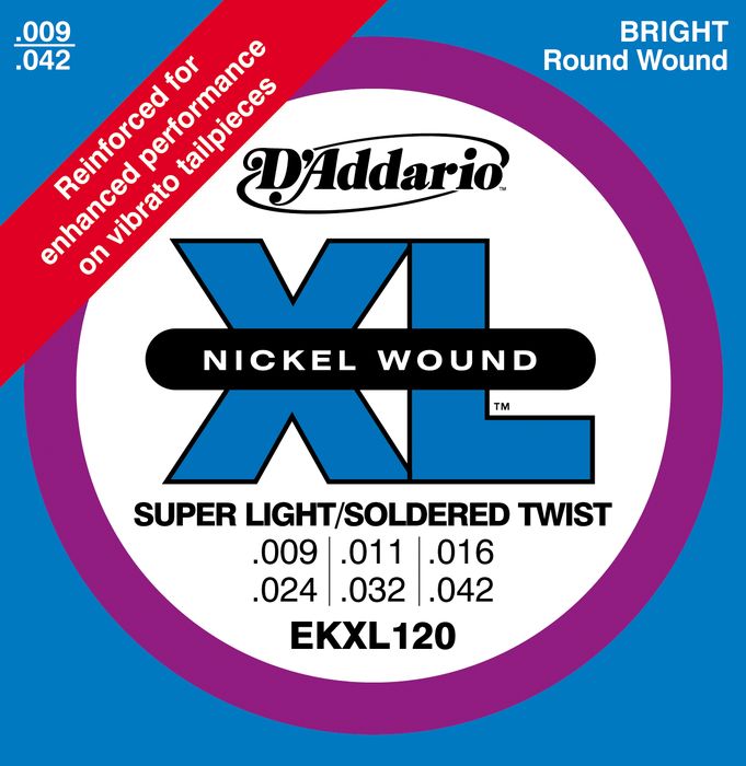 D'Addario EKXL120 Tremolo 009 Super Light Electric Guitar Strings