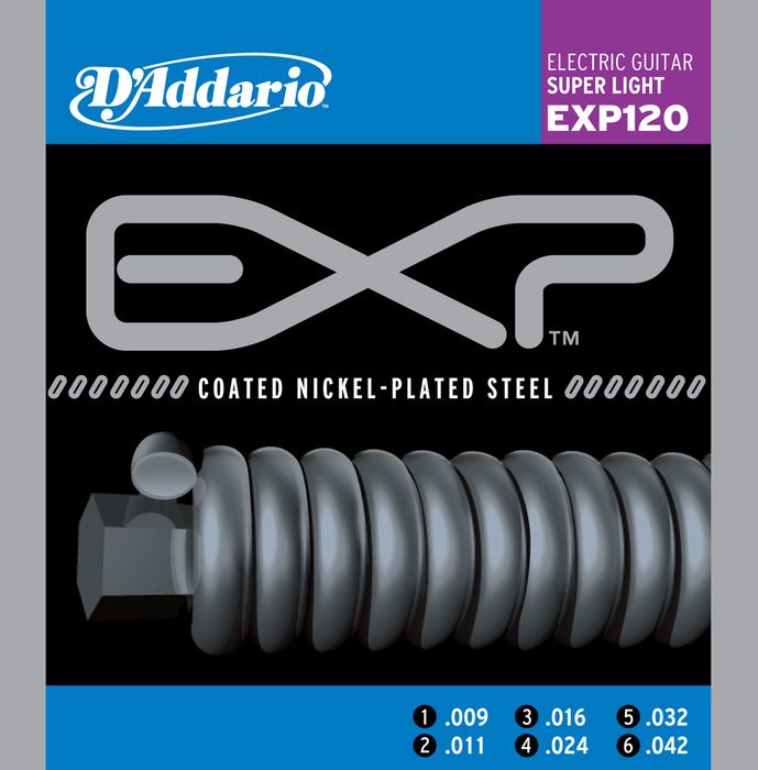 D'Addario EXP120 Coated Electric Super Light Guitar Strings