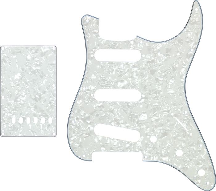 ProLine US Strat Pickguard SSS with Back Plate White Marine Pearl