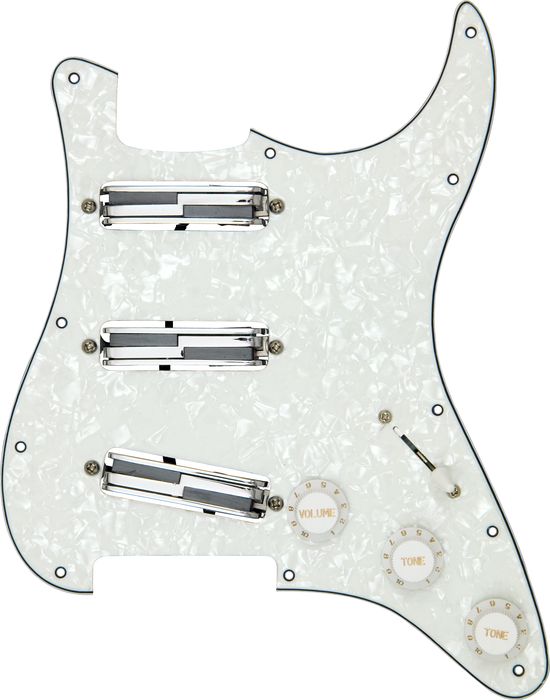 Lace Alumitone Pre-Loaded Pickguard S/S/S White Pearl Pg Chrome