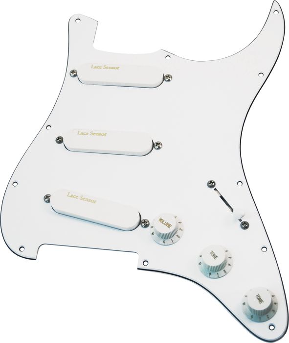 Lace Sensor Gold Prewired Pickguard White