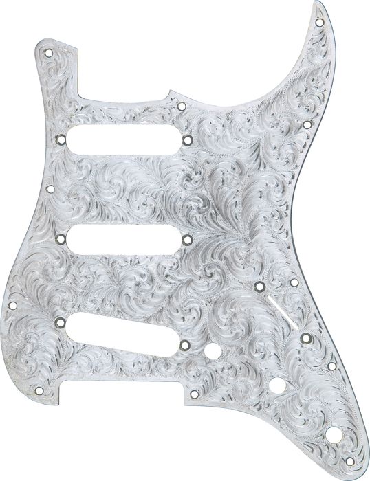 El Dorado Hand-Engraved Metal Strat Electric Guitar Pickguard