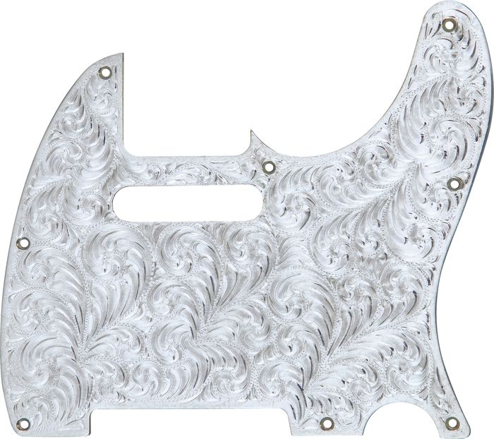 El Dorado Hand-Engraved Metal Tele Electric Guitar Pickguard